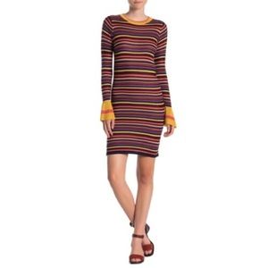 Sweet Rain Multicolor Long Bell Sleeve Dress